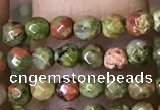 CTG1181 15.5 inches 3mm faceted round tiny unakite gemstone beads