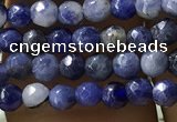 CTG1192 15.5 inches 3mm faceted round tiny blue spot stone beads