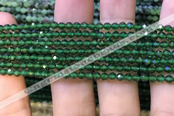 CTG1198 15.5 inches 3mm faceted round tiny quartz glass beads