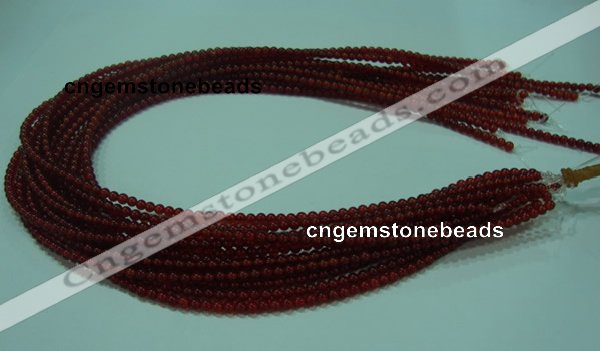 CTG12 15.5 inch 3mm round A grade tiny red agate beads wholesale