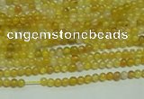 CTG121 15.5 inches 2mm round tiny yellow agate beads wholesale