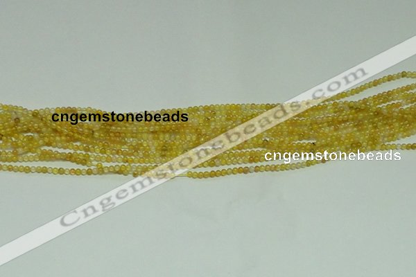 CTG121 15.5 inches 2mm round tiny yellow agate beads wholesale