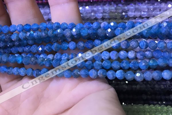 CTG1215 15.5 inches 4mm faceted round tiny apatite gemstone beads