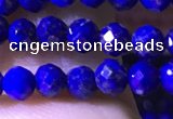 CTG1216 15.5 inches 4mm faceted round tiny lapis lazuli beads