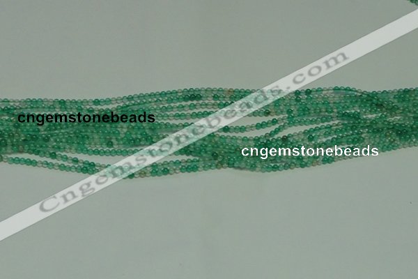 CTG122 15.5 inches 2mm round tiny green agate beads wholesale