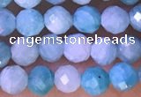 CTG1309 15.5 inches 4mm faceted round amazonite beads wholesale