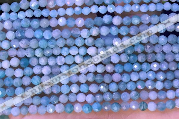 CTG1309 15.5 inches 4mm faceted round amazonite beads wholesale