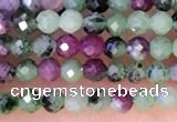 CTG1314 15.5 inches 2mm faceted round ruby zoisite beads