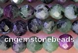 CTG1316 15.5 inches 4mm faceted round ruby zoisite beads