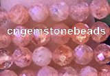 CTG1319 15.5 inches 4mm faceted round golden sunstone beads