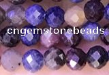 CTG1338 15.5 inches 4mm faceted round ruby & sapphire beads