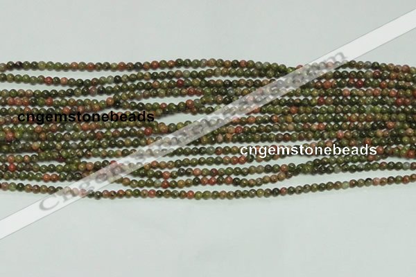 CTG134 15.5 inches 3mm round tiny unakite gemstone beads wholesale