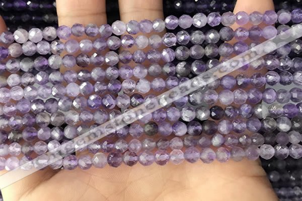 CTG1343 15.5 inches 4mm faceted round amethyst beads wholesale