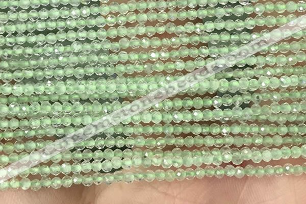 CTG1346 15.5 inches 2mm faceted round prehnite beads wholesale