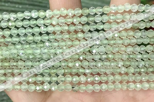 CTG1348 15.5 inches 4mm faceted round prehnite beads wholesale