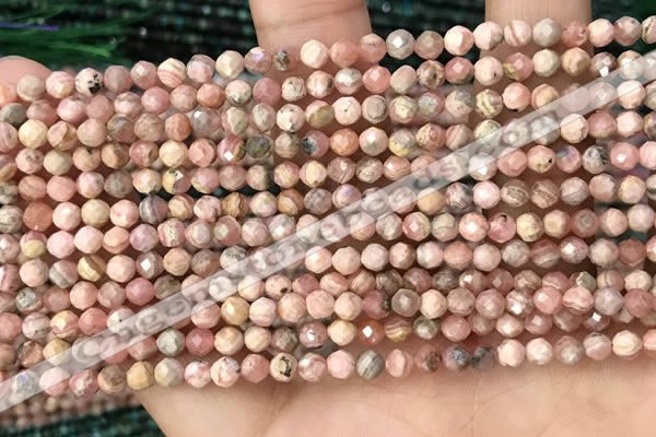 CTG1358 15.5 inches 4mm faceted round rhodochrosite beads