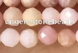 CTG1365 15.5 inches 5mm faceted round pink opal gemstone beads