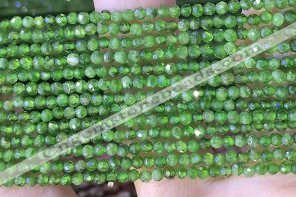 CTG1381 15.5 inches 2mm faceted round tiny diopside quartz beads