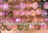 CTG1384 15.5 inches 2mm faceted round tiny tourmaline beads