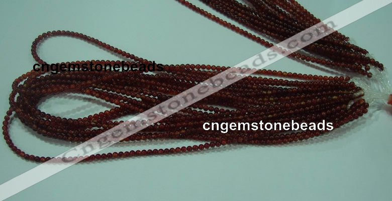 CTG14 15.5 inch 3mm round B grade tiny red agate beads wholesale