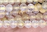 CTG1405 15.5 inches 2mm faceted round golden rutilated quartz beads