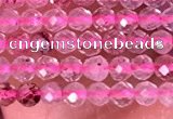 CTG1406 15.5 inches 2mm faceted round strawberry quartz beads