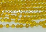 CTG141 15.5 inches 3mm round tiny yellow agate beads wholesale