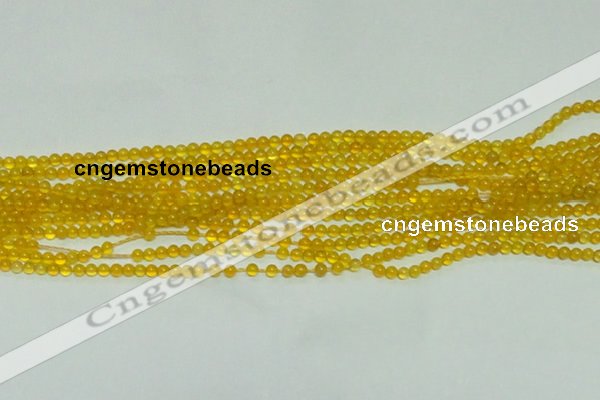 CTG141 15.5 inches 3mm round tiny yellow agate beads wholesale