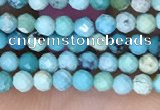 CTG1424 15.5 inches 2mm faceted round turquoise beads wholesale