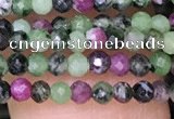 CTG1427 15.5 inches 2mm faceted round ruby zoisite beads