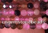 CTG1436 15.5 inches 2mm faceted round tourmaline beads wholesale