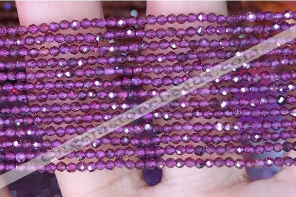 CTG1439 15.5 inches 2mm faceted round garnet beads wholesale