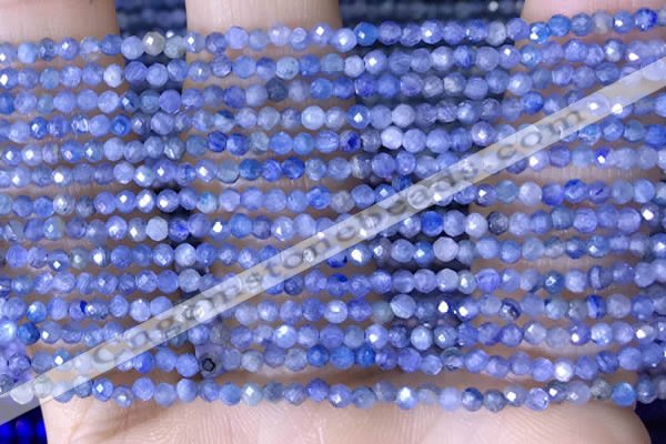 CTG1443 15.5 inches 2mm faceted round blue kyanite beads