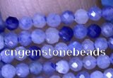 CTG1446 15.5 inches 2mm faceted round blue aventurine beads