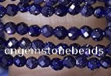 CTG1450 15.5 inches 2mm faceted round blue goldstone beads wholesale