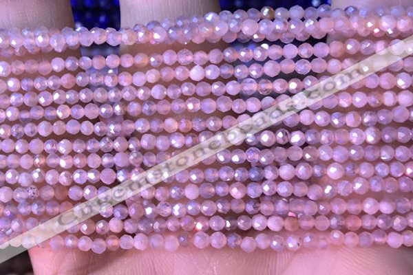 CTG1452 15.5 inches 2mm faceted round AB-color moonstone beads