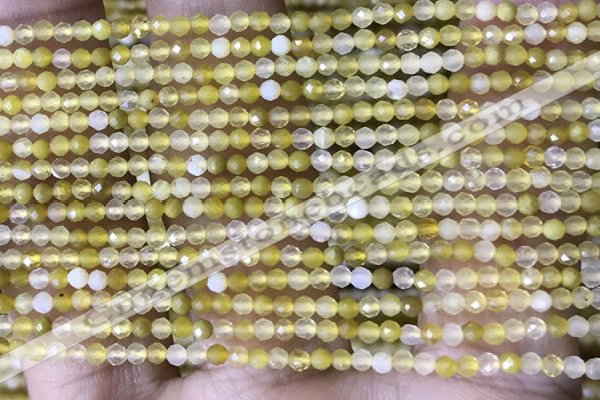 CTG1464 15.5 inches 2mm faceted round yellow opal beads
