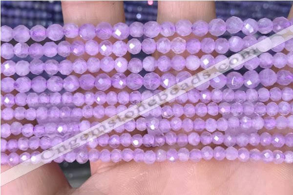 CTG1485 15.5 inches 3mm faceted round lavender amethyst beads