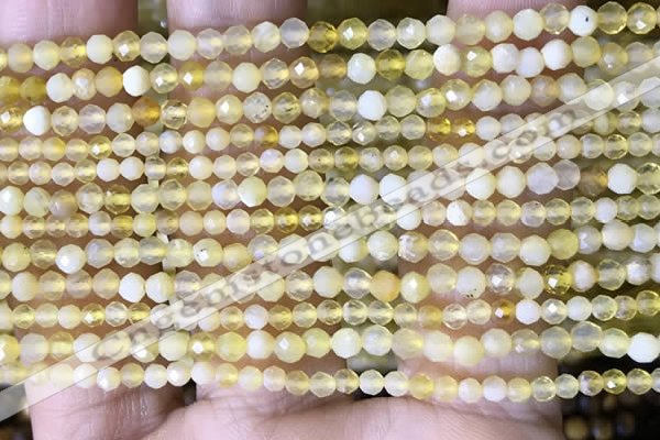 CTG1491 15.5 inches 3mm faceted round yellow opal beads wholesale