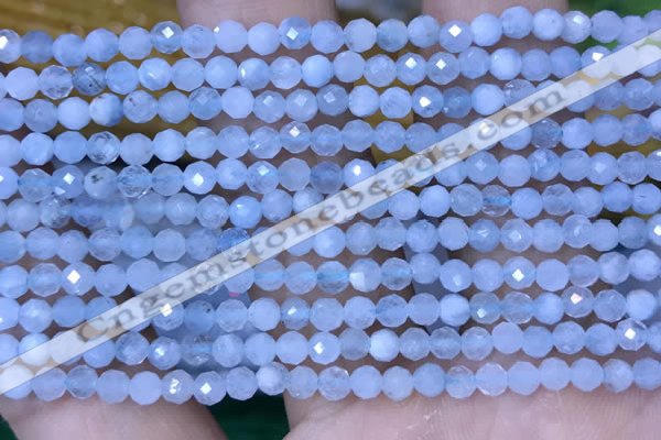 CTG1493 15.5 inches 3mm faceted round aquamarine beads wholesale