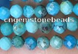 CTG1498 15.5 inches 3mm faceted round turquoise beads wholesale