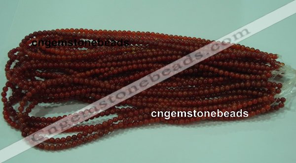 CTG15 15.5 inch 4mm round B grade tiny red agate beads wholesale