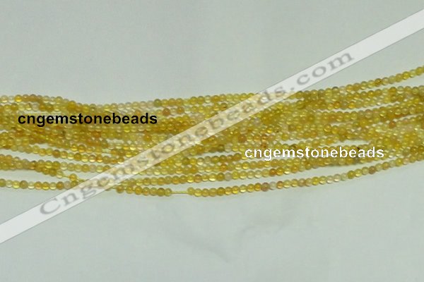 CTG151 15.5 inches 3mm round tiny yellow agate beads wholesale