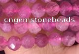 CTG1510 15.5 inches 3mm faceted round pink tourmaline beads