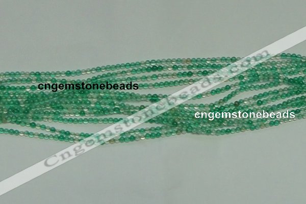 CTG152 15.5 inches 3mm round tiny green agate beads wholesale