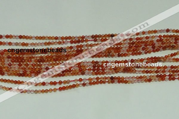 CTG153 15.5 inches 3mm round grade A tiny red agate beads wholesale