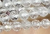 CTG1530 15.5 inches 4mm faceted round white crystal beads wholesale