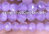 CTG1532 15.5 inches 4mm faceted round lavender amethyst beads