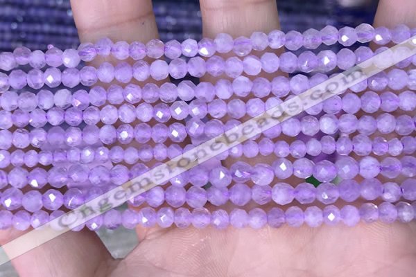 CTG1532 15.5 inches 4mm faceted round lavender amethyst beads