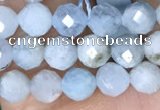 CTG1536 15.5 inches 4mm faceted round aquamarine beads wholesale